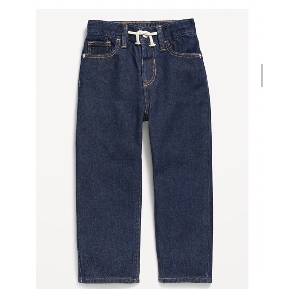 Old Navy Toddler Barrel Leg Jeans Dark Wash Denim 3T 774466-01-1